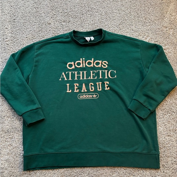 adidas Sweaters - Adidas Athletic League Women’s Green Gold Crewneck Sweatshirt Size 3X